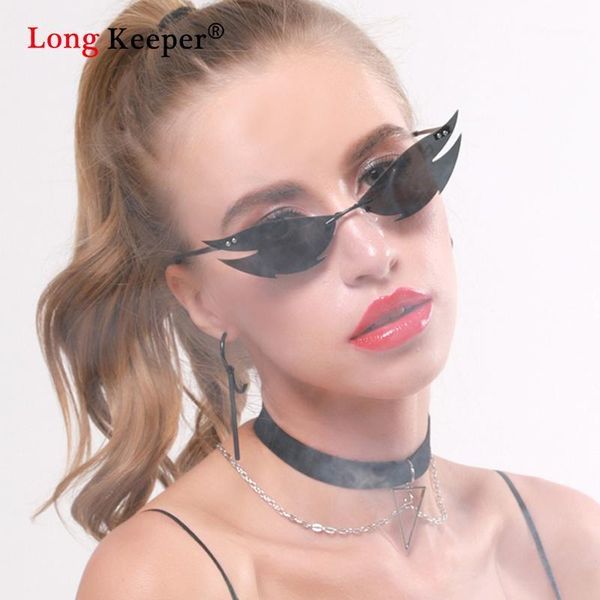 

classic retro women sunglasses rimless cat eye fashion sun glasses women travel beach shades uv400 outdoor ladies eyeglasses1, White;black