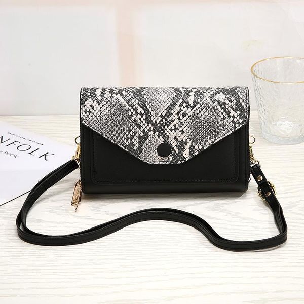 

patchwork snake print women's shoulder bag pu leather crossbody bags diagonal bag large capacity multifunction clutch coin purse
