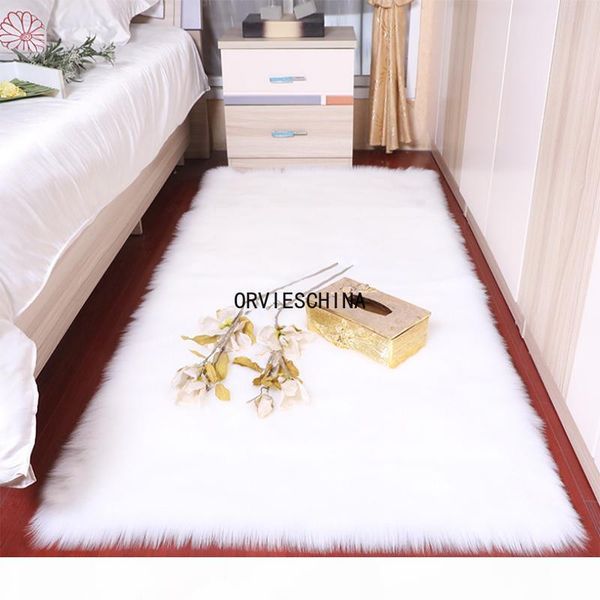 

bedroom long hair fluffy rug and tapetes carpet soft sheepskin fur rugs living room bedroom mat white red faux fur bedside rug