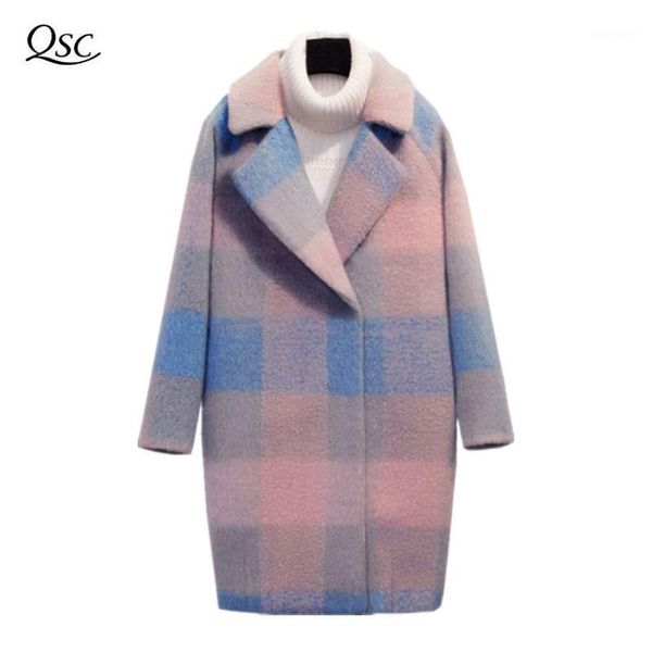 

long wool coat women 2020 new warm slim rgular sleeve womens outerwear fashion winter office lady coats woman1, Black