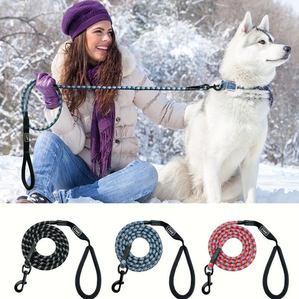 

nylon reflective dog leash pet training leashes safety 6ft long mountain climbing rope dog lead for small medium la bbyfnp