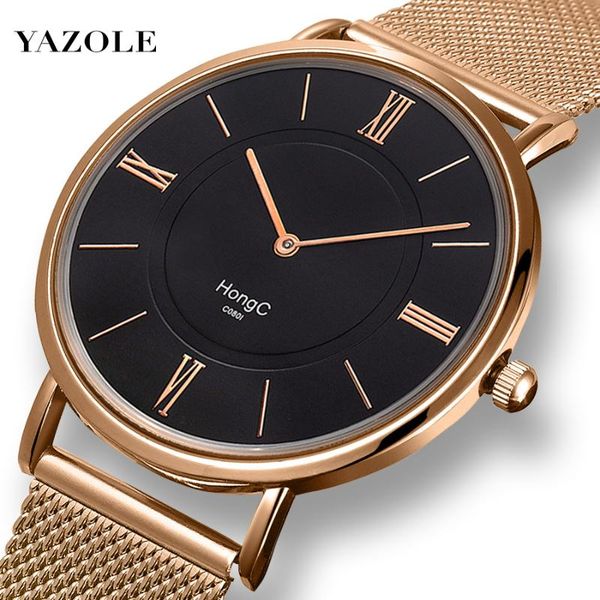 

hongc434 simple couple watch men and women mesh strap bracelet watch quartz gift, Slivery;brown