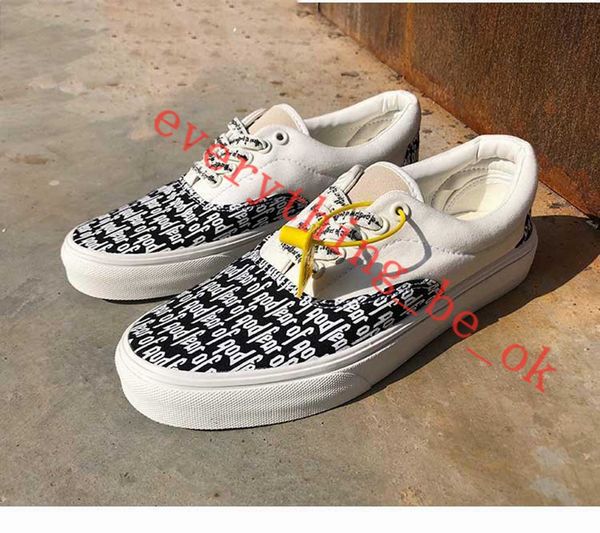 

2020 fear of god x pacsun era 97 reissue canvas shoes men women casual shoes red white sports sneakers 36-44, Black