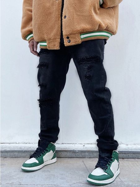 

men solid ripped jeans n3lp#, Blue