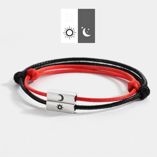 

runxin новое солнце воск браслет луна веревка воск нить мужчина женщина рука сплетенные руки веревки вс луна любовь пара браслет z79x9, Golden;silver