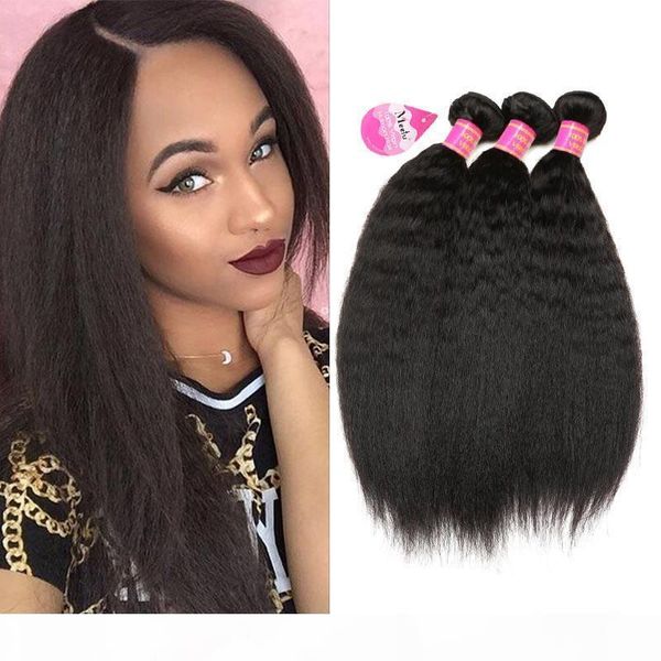 

8a mink hair yaki straight hair 3 bundles 100% unprocessed virgin brazilian peruvian indian malaysian wholesale human hair weave bundles, Black