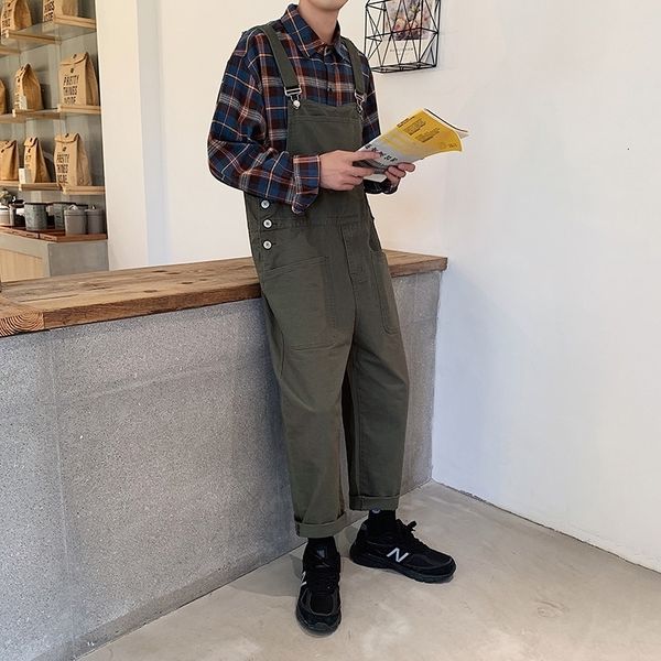 

men's leisure harem pants casual pants male overalls loose salopettes romper jumpsuit baggy homme streetwear trousers size m-2xl 201116, Black