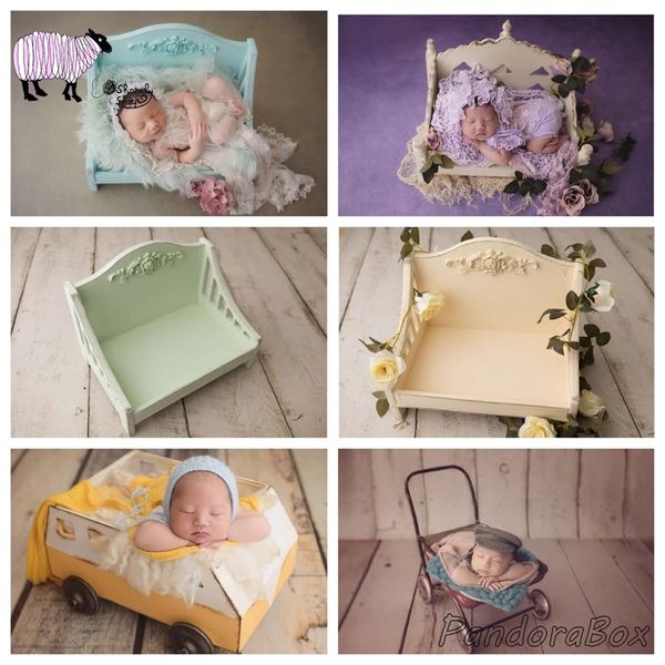 

newborn baby pshoot studio props retro wood bed baby pgraphy sesion accessories fotoshooting wooden basket shooting prop y201009