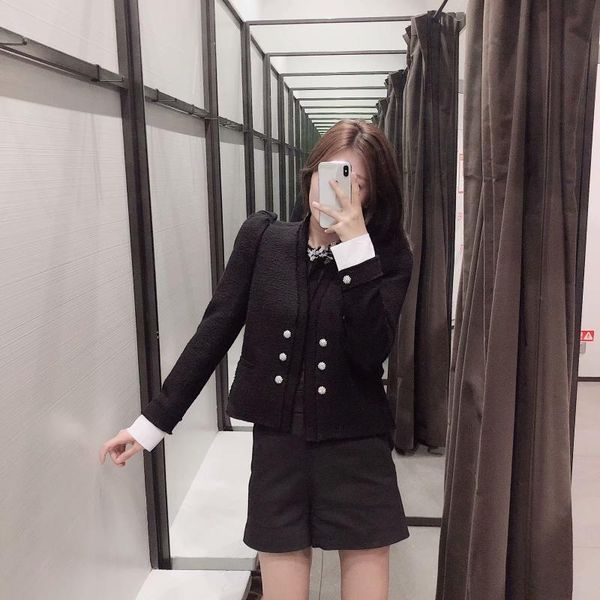 

women's jackets women jacket autumn fashion short coat temperament commute twill soft office ladies professional, Black;brown