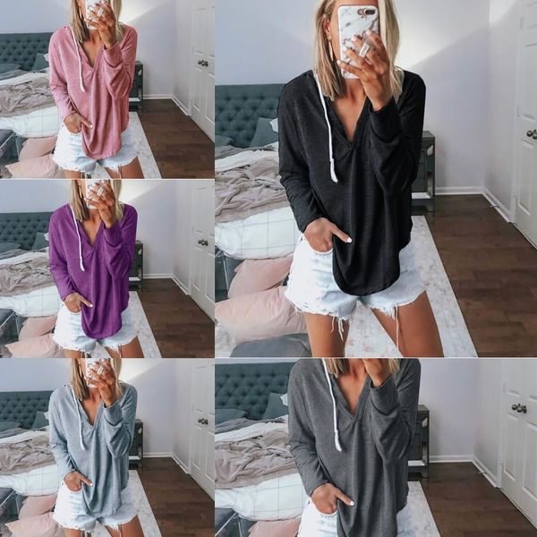 

0oaiu россия русской зимы и осени женщины с капюшоном с длинными рукавами 2019 2019 осенью и зимой женщины с капюшоном t-шир футболкой футбо, Black