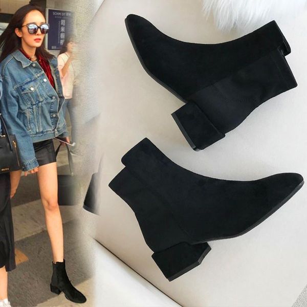 

новая зима все-матч британские короткие сапоги, Black