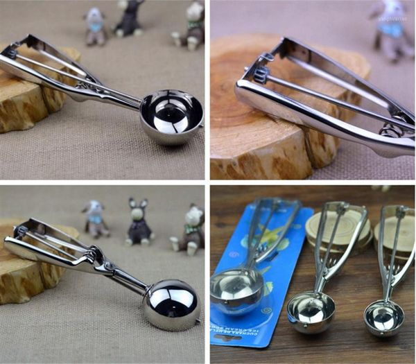 

spoons 3x stainless steel ice cream scoop 4 5 6cm cookie mash muffin spoon kitchen ball 21