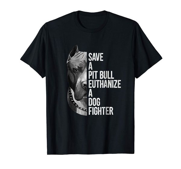 

2019 fashion save a pitbull euthanize a dog fighter black t-shirt for dog lovers tees sport hooded sweatshirt hoodie