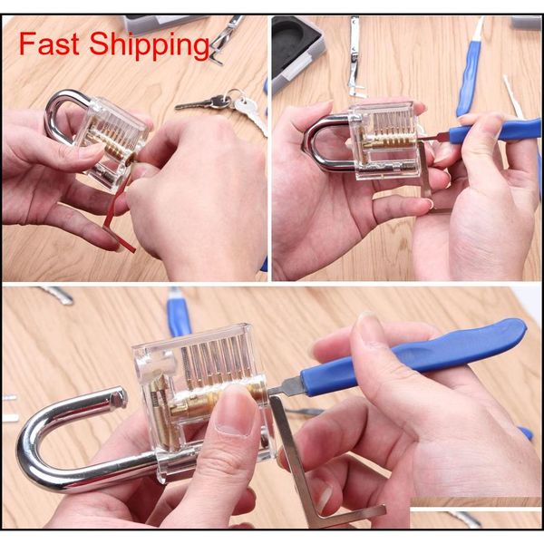 

locksmith practice tools sets 24pcs with 2 transparent crystal lock instructions of tools stainless qyllyx homes2011