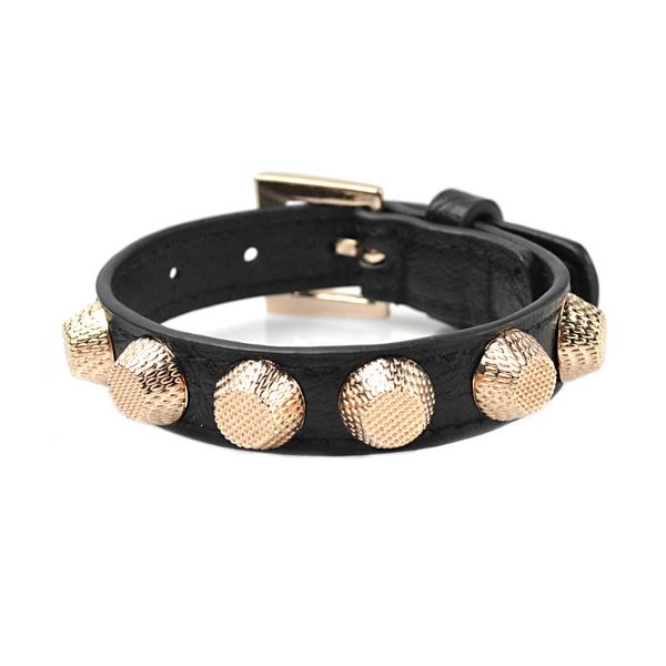 

tennis kirykle women bracelet fashion punk jewelry for alloy rivet leather gift, Golden;silver