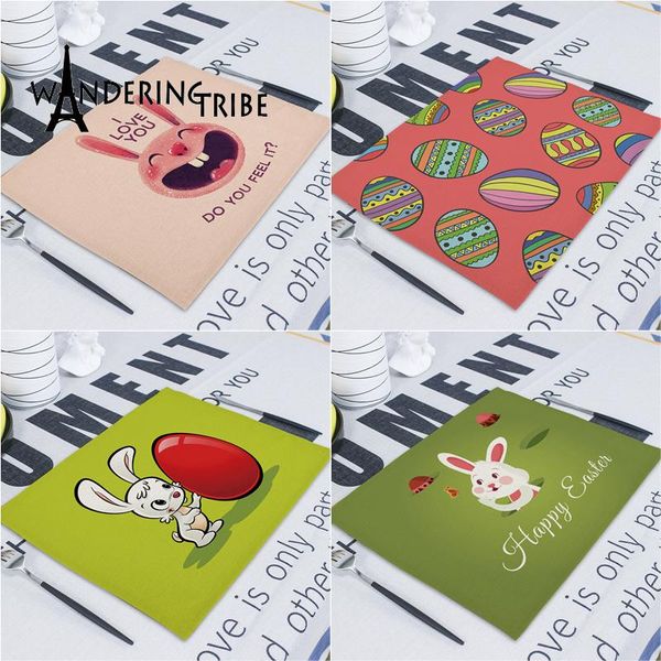 

table napkin cute happy easter home decor napkins cartoon animal s placemat serviette de mariage