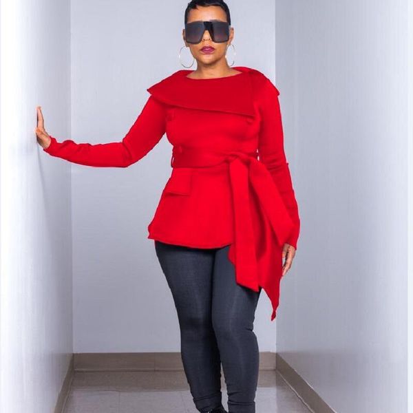 

2020 new popular asymmetrical collar full sleeve a-line coat high waist sashes fashion lady jackets swy6627, Black;brown