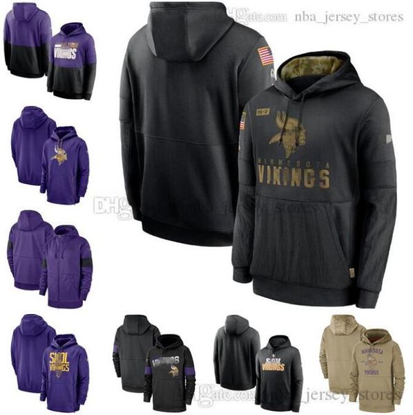 

2020-21 men minnesota vikings hoodie sideline impact lockup performance sideline nfl therma pullover hoodie, Blue;black