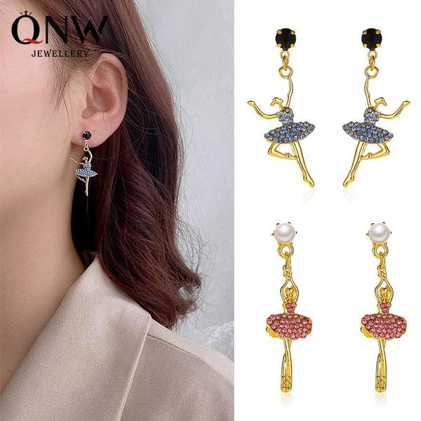 

angel fairy drop earrings crystal dancer dangle for women girl fashion jewelry banquet party accessories & chandelier, Silver