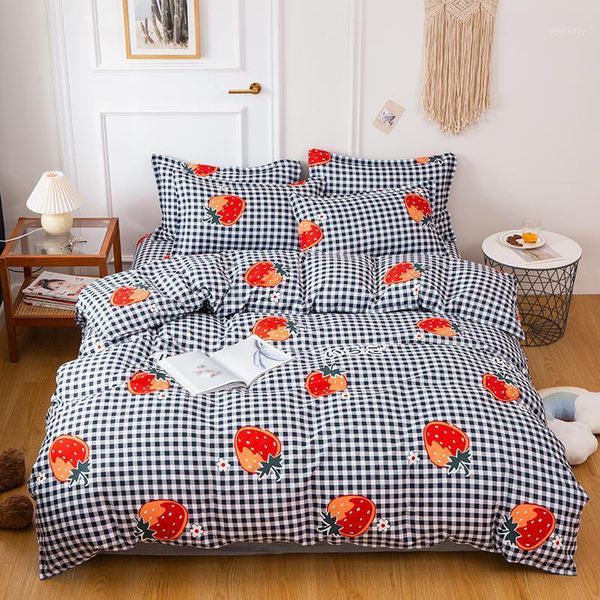 

bedding sets 4pcs cartoon set printed bed linens flat sheet princess bedspread cover duvet king  size1