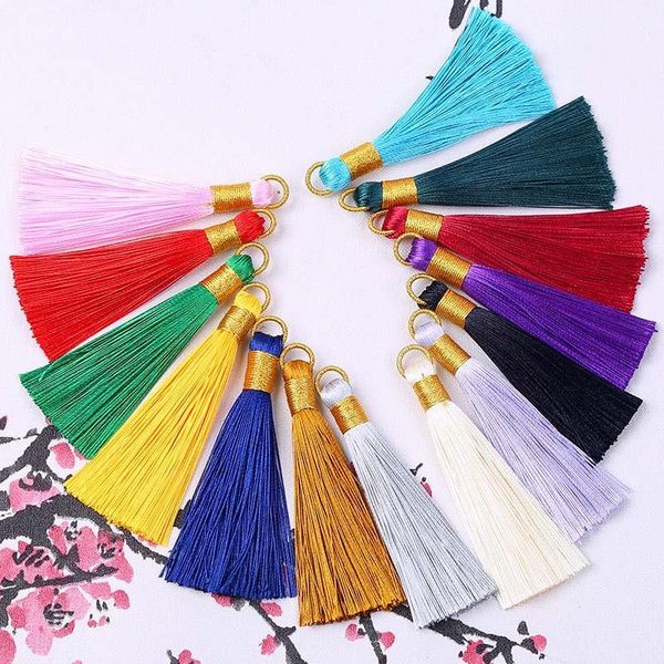 

2019 new 5pcs lot 8cm multicolor cotton silk tassel brush cords fit earrings charm pendant satin tassel for car bag h wmtpwa
