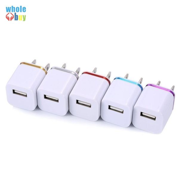

300pcs/lot colorful 1a us plug ac power adapter home trave wall single port usb charger for iphone 4 5 6 plus for samsung htc
