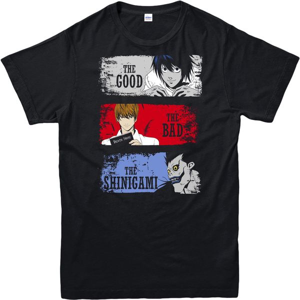 

мода короткие креативный printed хороший плохой синигами рубашка, death note spoof, аниме, манга topsummer толстовка толстовка футболка