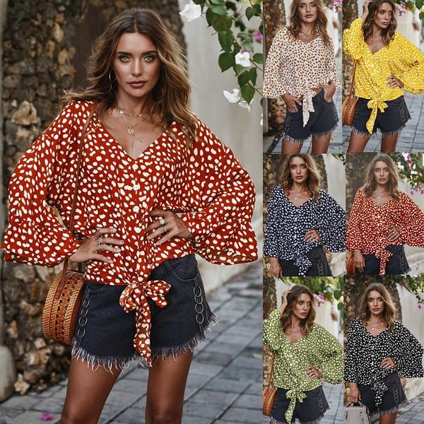 

women spring casual floral print chiffon shirt ladies long butterfly sleeve v-neck loose cardigan streetwear1, White