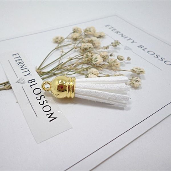 

30pcs 38mm mini gold hat leather tassels pendant jewelry curtain garments decorative accessories key bag pendant craft tassels h jlltub