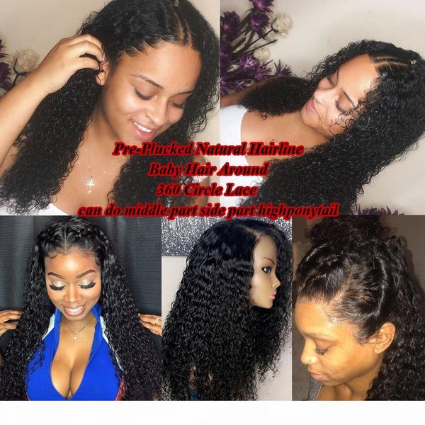 

360 lace frontal wig preplucked fake scalp deep part invisible transparent full lace front human hair closure wigs remy water wave bg36, Black