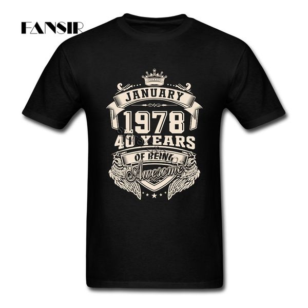 

new designing male short sleeve born in january 1978 40 years of being awesome tshirt sport hooded sweatshirt hoodie men t shirt