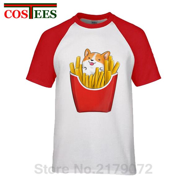 

sport parody french corgi fries t shirts men funny cute corgi t-shirts hombre humor kawaii corgi dog tshirt dog lover's gift tee shirt