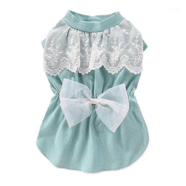

dog apparel pet cotton dress sweety princess lace summer t-shirt for teddy puppy clothes coat small medium dogs products1