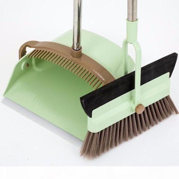 

broom dustpan cleaning kit multi-function 2-in-1 broom windproof dustpan cleaning floor hygiene durable tool