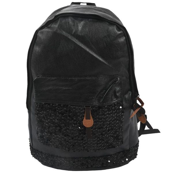 

new-fashion women backpack big crown embroidered sequins backpack women leather school bags