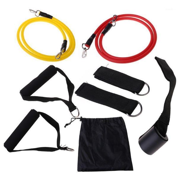 

8pcs resistance band set 2 stackable exercise bands (10lb,20lb) with ankle strap1