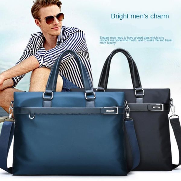 

мужская портфель водонепроницаемый оксфорд ткань для ноутбука деловая сумка для документов большой емкости 14 дюймовый ноутбук портфель сумк