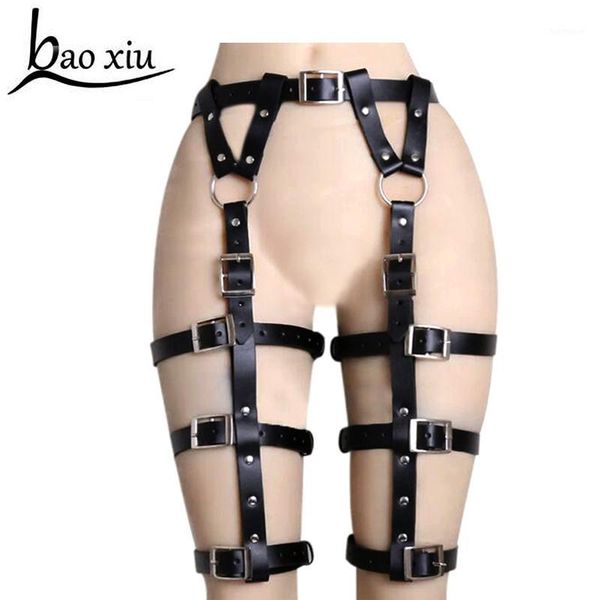 

new accessories women waist cincher leather thigh high suspenders garter belt leg harness punk1, Black;brown