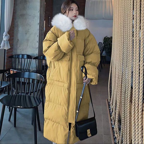 

2021 new long jacket on the knee of fashion women woman winter coats and plus size cardigan bread ztfj, Black