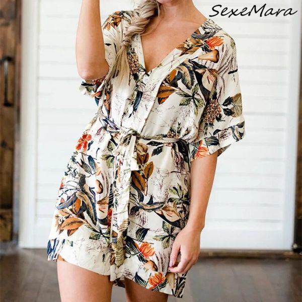 

casual dresses 2021 summer fashion v-neck print women dress elegant sashes empire loose mini dress1, Black;gray