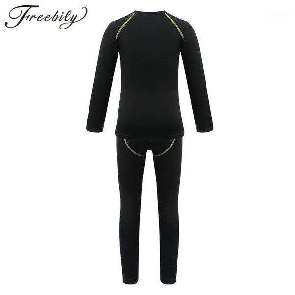 

running sets children training sportswear girls compression thermal long sleeve shirt leggings tights kids boys hockey sports outfit1, Black;blue