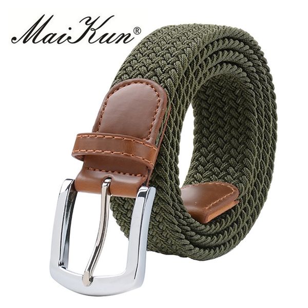 

maikun men's belts for men metal pin buckle elastic male belt military tactical belt y200520, Black;brown