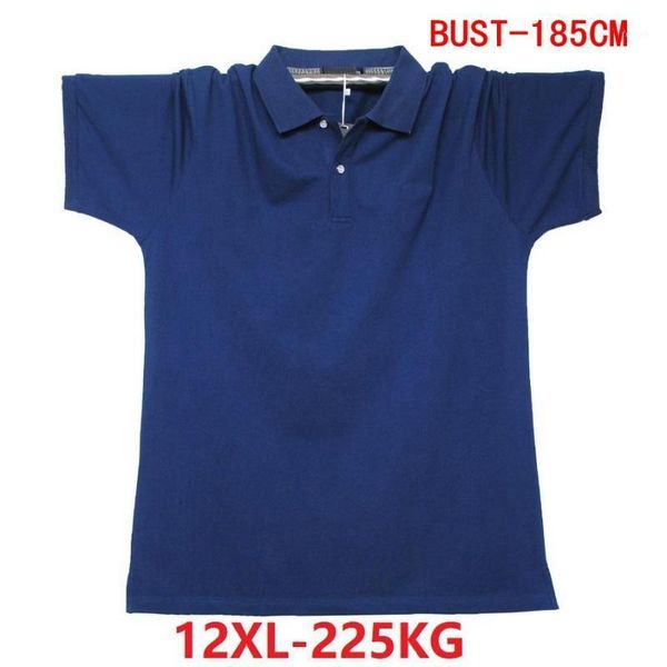 

men's xl t-shirt large size 8xl 9xl 10xl 11xl 12xl cotton short-sleeved summer t-shirt blue lapel1, White;black