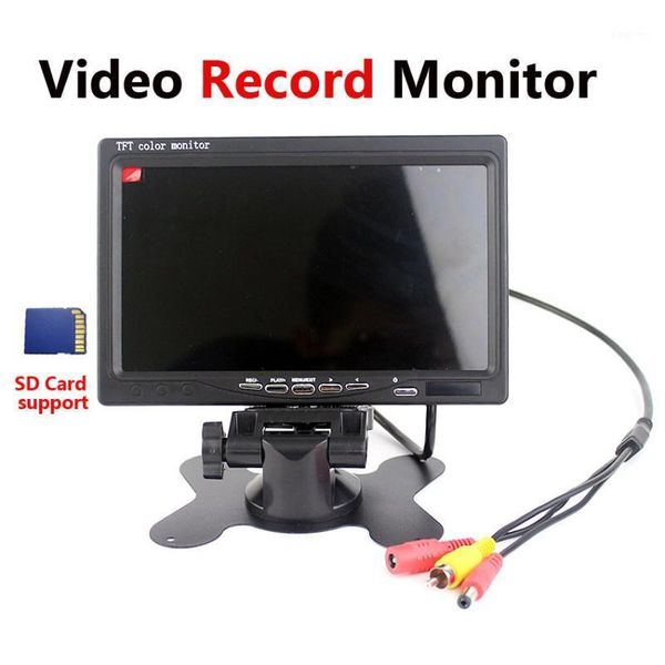 

7inch sd card record monitor 1ch video for analog camera with power adapter1