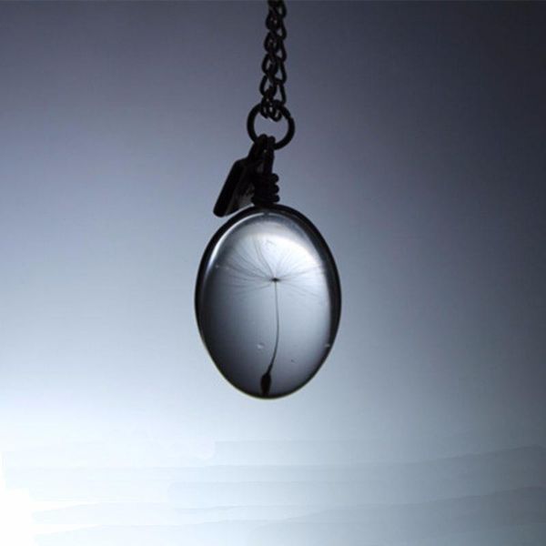 

chains 1pc wish glass necklace dandelion seeds in pendant long women gift, Silver