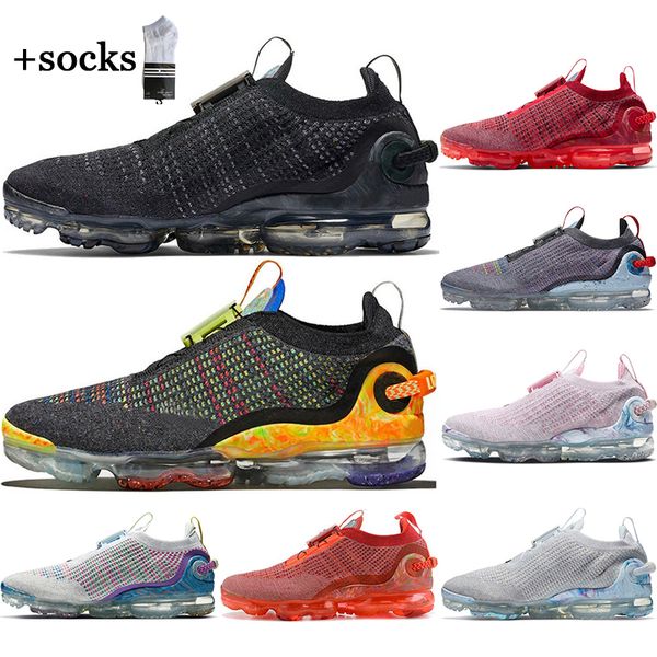 

with socks new fk deep royal blue multi-color men running shoes black dark grey male trainers triple summit white women sneakers, White;red