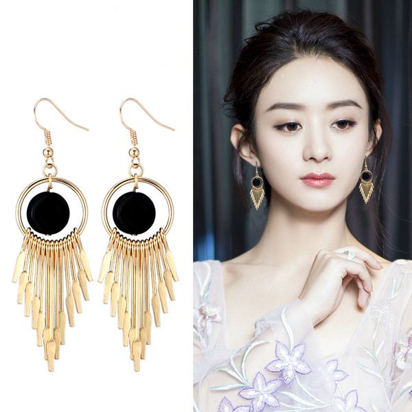 

the new personality is a lot of suzu earrings european and american geometric temperament earrings famous female earrings, Golden;silver
