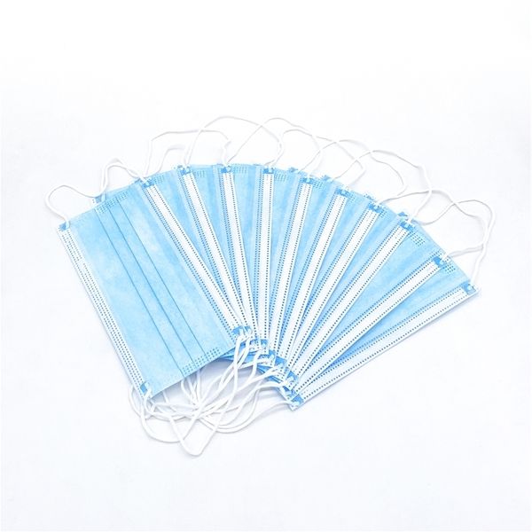 

disposable masks 3-ply facial non-woven protective earloop flat civil face mask