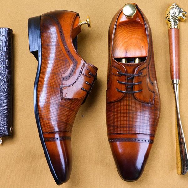 

2020 handmade luxury italian brand men's oxford shoes wedding party men's dress shoes designer male genuine leather formal1, Black