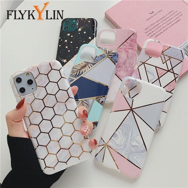 

flykylin plating мраморный чехол для iphone 11 pro xs max xr x 6 6s 7 8 плюс задняя крышка мода прохладный мягкий sqcuao case2010